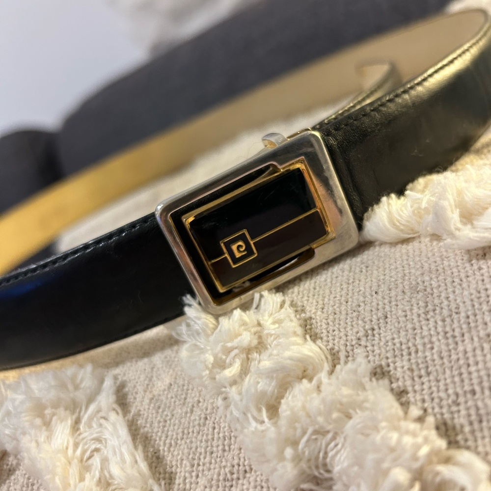 Rare Vintage Pierre Cardin Italian Black Belt